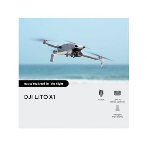 DJI Lito X1 drone, 48 MP 1/1.3" CMOS camera, 4K 100 fps, LiDAR obstacle detection, up to 36 min flight time, RC-N3, gray