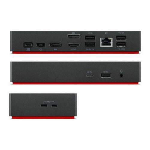 Lenovo 40AY0135EU USB-C laptop docking station, 135W, 1x HDMI, 2x DisplayPort, 3x USB-A, LAN, black