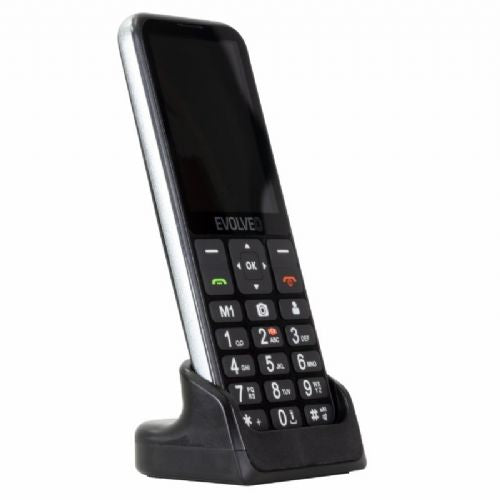 Mobile phone for the elderly Evolveo Easyphone LT, with charging stand, black
