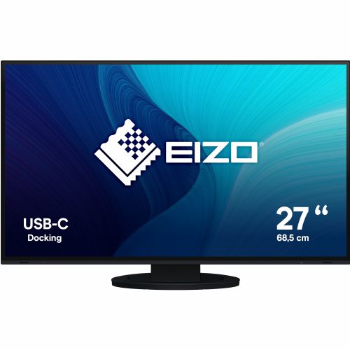 Monitor EIZO EV2781 68,58 cm (27"), 2560x1440 (QHD), IPS, 16:9, 350 cd/m2, 60 Hz, 5ms, HDMI, DP, USB-C (70W), Pivot, črna (EV2781-BK)