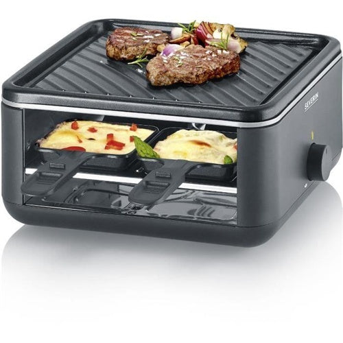 Električna žar plošča Severin Black Line Lite Mini RAclette Grill RG 2360, 800 W, črna