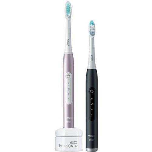 Električna zobna ščetka Oral-B Pulsonic Slim Luxe 4900, dvojno pakiranje, rožnato zlata/črna