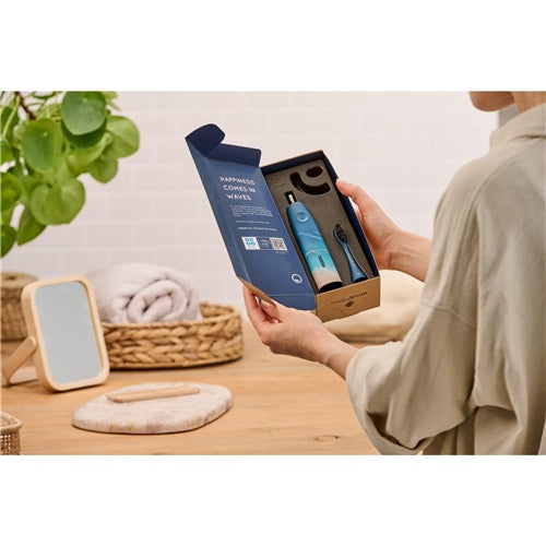 Električna zobna ščetka Happybrush StarterKit Sonic Eco Vibe 3 Ocean, modra/bež