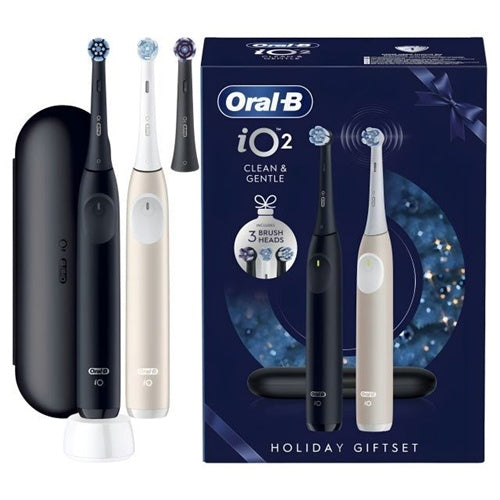 Električna zobna ščetka Oral-B iO Series 2 DUO Pack, magnetna tehnologija, 3 programi, litij-ionska baterija, 3 glave ščetke