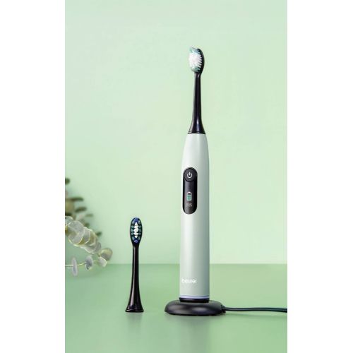 Električna zobna ščetka Beurer SC 50 Peppermint Green Planet ustna nega (svetlo zelena, vključno z 2 glavicama ščetke)