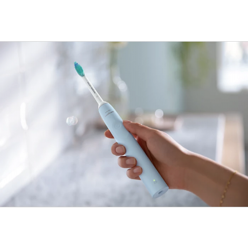 Philips HX3651/12 Sonicare 2100 electric toothbrush, QuadPacer, SmartTimer, 14 days battery life, light blue