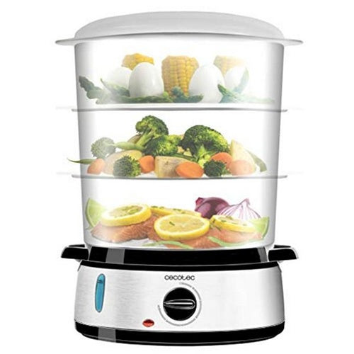 Električni parni kuhalnik Cecotec Vapovita 3000 INOX (nerjaveče jeklo, 800 W, 3 x 3 litre)