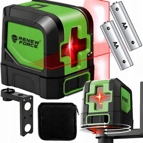 Renew Force LS100 cross line laser level, red laser, up to 15 m, IP54
