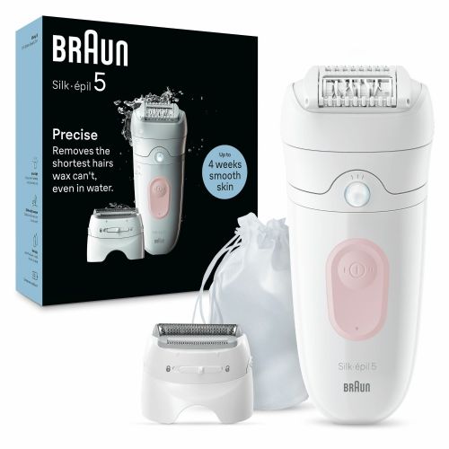 Braun Silk-épil 5-030 epilator, 28 tweezers, wet and dry operation, massage attachment, cordless, Li-ion battery