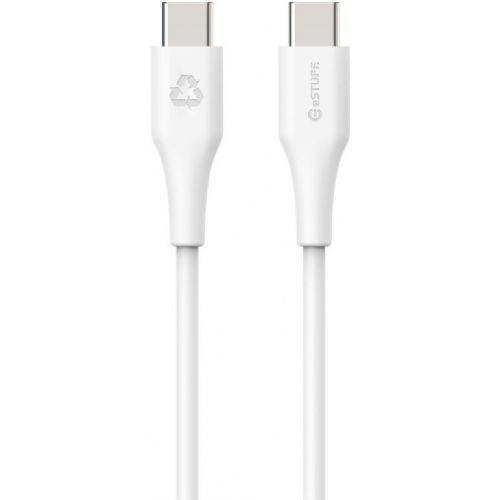 eSTUFF INFINITE cable USB C-C 1m, white blister, 60W, 480Mbps, recycled. plastic