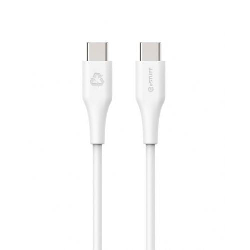 eSTUFF INFINITE cable USB C-C 2m, white 60W, 480Mbps, recycled. plastic