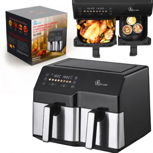 Cvrtnik Extralink Home Air Fryer SJ-1000 (EU), 2 posodi, 10 l (6 l + 4 l), 2500 W