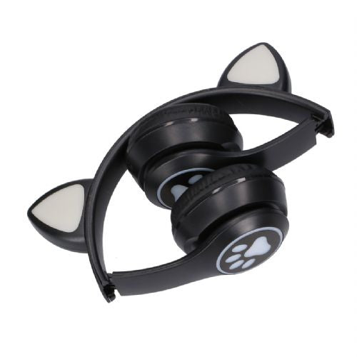 Brezžične slušalke Extralink Kids Cat-Ear Wireless Headphones, Bluetooth 5.0, RGB Lighting, črna