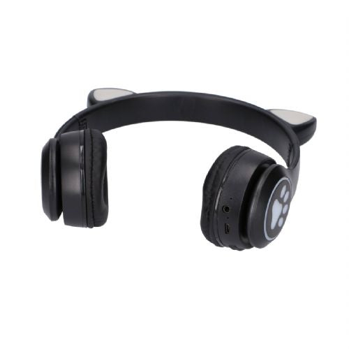 Brezžične slušalke Extralink Kids Cat-Ear Wireless Headphones, Bluetooth 5.0, RGB Lighting, črna