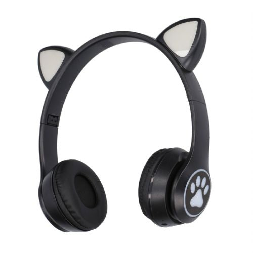 Brezžične slušalke Extralink Kids Cat-Ear Wireless Headphones, Bluetooth 5.0, RGB Lighting, črna