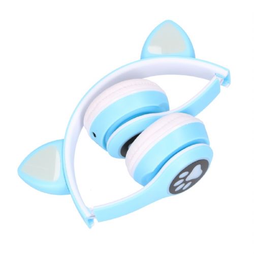 Brezžične slušalke Extralink Kids Cat-Ear Wireless Headphones, Bluetooth 5.0, RGB Lighting, modre
