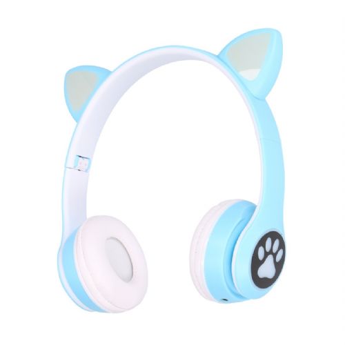 Brezžične slušalke Extralink Kids Cat-Ear Wireless Headphones, Bluetooth 5.0, RGB Lighting, modre