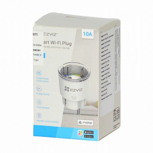 Ezviz T30-10E WiFi Smart Socket, Power Meter, Voice Control, 10A/2500W, Surge Protection