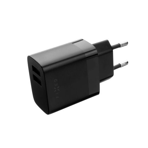 FIXED FIXC17N-2UM-BK Dual USB travel charger 17 W + USB/micro USB cable, black