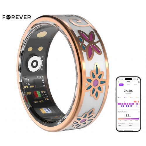 Forever Botanical SR-101 Smart Ring, Size 11, BT 5.4, 5 ATM, Rose Gold