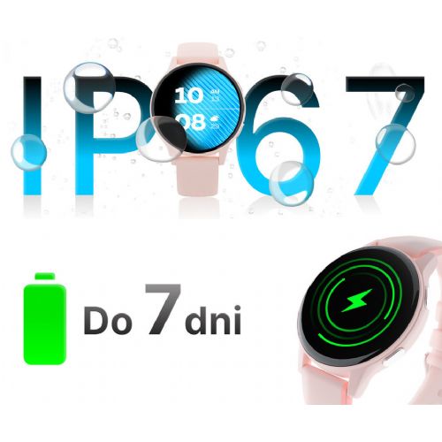 FOREVER iGO4 JW-600 Smartwatch 1.28" AMOLED display, BT 5.3, Android + iOS, battery, app, health monitoring, sleep analysis, 100+ sports modes, 2 straps, IP67, black (Phantom Black)