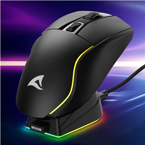 Gaming miška Sharkoon Skiller SGM50W, vlj. polnilna postaja, črna