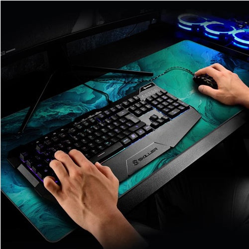 Gaming podloga za miško Sharkoon Skiller SGP30 XXL D4, modra/zelena
