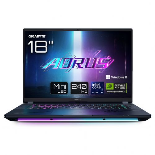 Prenosni računalnik Gigabyte AORUS MASTER 18 CU9 275HX, 18" WQXGA 240Hz Mini-LED, GeForce RTX 5090 24GB, 64GB RAM, 4TB SSD,DE, Win11 Pro, črna