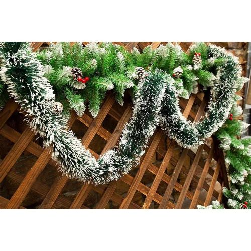 Christmas tree garland green with snow 5m
