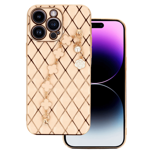 Glamor silicone case with bracelet for iPhone 14 6.1 - pink