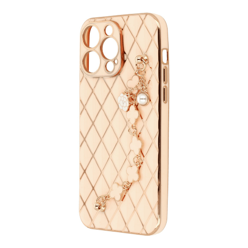 Glamor silicone case with bracelet for iPhone 14 6.1 - pink