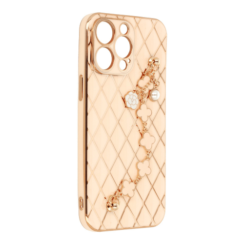 Glamor silicone case with bracelet for iPhone 14 6.1 - pink