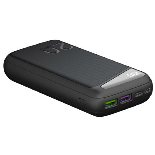 GOOBAY PowerBank 20,000mAh USB-C 3.0 Quick-Charge Black Portable Battery