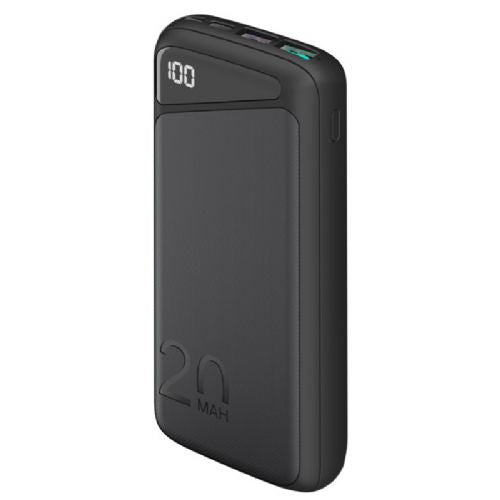 GOOBAY PowerBank 20,000mAh USB-C 3.0 Quick-Charge Black Portable Battery