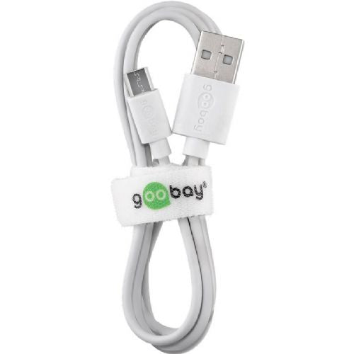GOOBAY USB 2.0 (M) to microUSB (Type B) 1m white charging cable