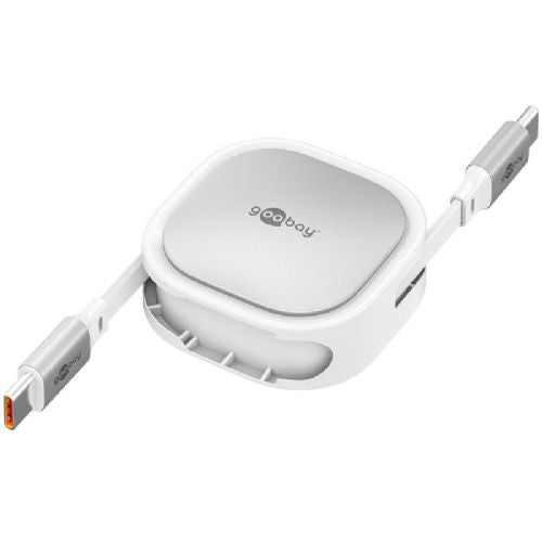 GOOBAY USB-C to USB-C 1m 60W 480Mbit/s white self-winding data and charging cable 155149745