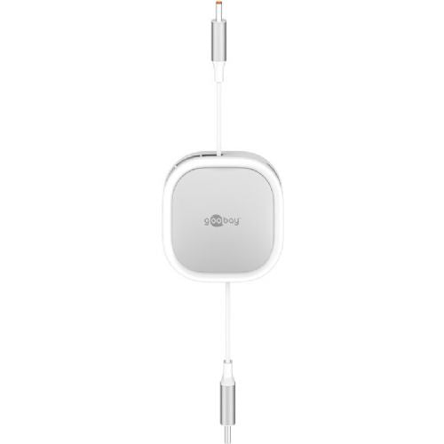 GOOBAY USB-C to USB-C 1m 60W 480Mbit/s white self-winding data and charging cable 155149745