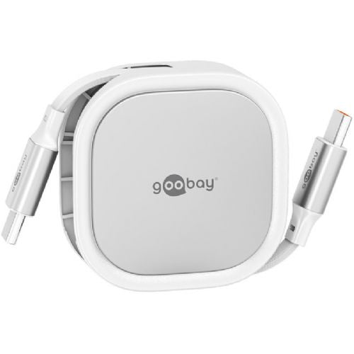 GOOBAY USB-C to USB-C 1m 60W 480Mbit/s white self-winding data and charging cable 155149745