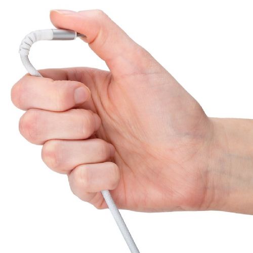 Goobay Supersoft USB-C to USB-C data cable 2m, 60W, 480Mbit/s, white textile coating