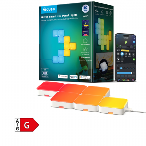 Smart LED panels Govee Smart Mini Panel Lights, RGBIC, modular design, smart control
