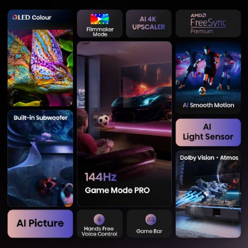 Televizor HISENSE 100E7Q PRO, 253 cm (100"), QLED, 4K Ultra HD 3840x2160, 144 Hz, Dolby vision