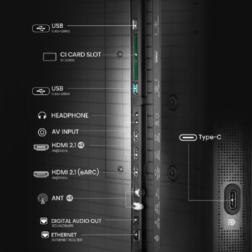 Televizor HISENSE 55U8Q ULED (Mini LED), 139 cm (55"), 4K Ultra HD 3840x2160, 165 Hz, VIDAA Smart TV, 6 ms