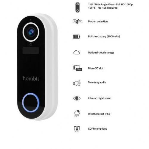 Hombli pametni zvonec 2 (bel) + gong