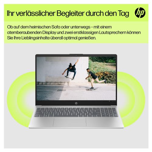 Prenosni računalnik HP 15-fd1059ng Intel Core 5 120U, 16 GB RAM, 1 TB SSD, 39,6cm (15,6") FHD, DE, FreeDOS, srebrna
