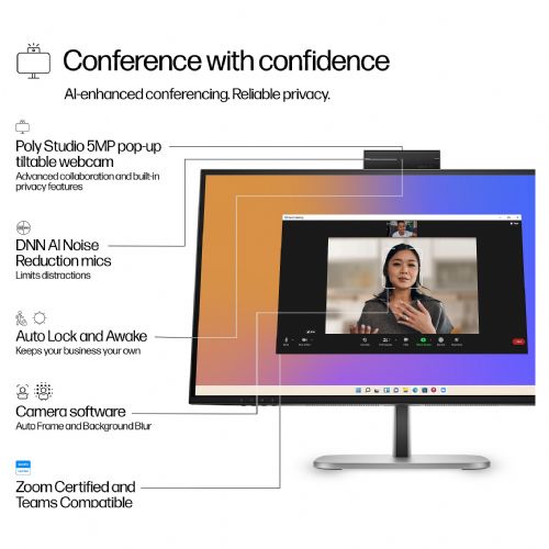 Monitor HP 527pm 68,6 cm (27"), 2560x1440 (QHD), IPS, 350 cd/m2, 5ms, 100Hz DP, HDMI, USB-C