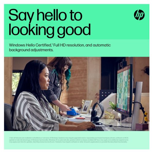 WEB kamera HP 625 4MP Full HD 1920x1080, samodejno ostrenje, aktivno odpravljanje hrupa, USB