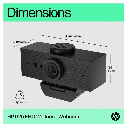 WEB kamera HP 625 4MP Full HD 1920x1080, samodejno ostrenje, aktivno odpravljanje hrupa, USB