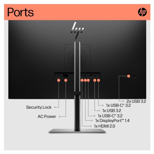 Monitor HP E32k G5 80 cm (31,5"), 3840x2160 (4K UHD), IPS, 350cd/m2, HDMI DP USB-C 65W, Pivot UHD zvočnik