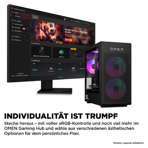 Namizni računalnik HP OMEN GT16-1471ng Ryzen 7 9800X3D, 32GB DDR5, 2TB SSD, RTX 5080 16GB, Windows 11 Home