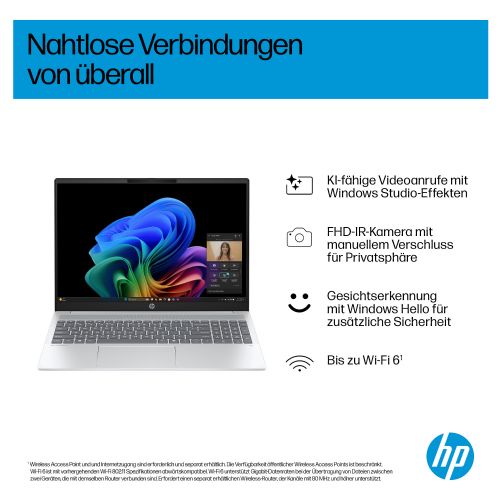 Prenosni računalnik HP OmniBook 5 40,6cm (16") 2K Ryzen AI 5 340 16GB 512GB SSD DE Win11 Home, srebrna